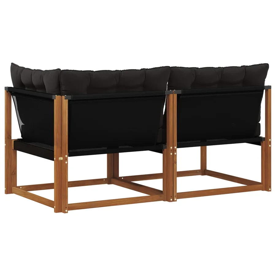 Canapé d’extérieur milieu et coin avec coussin 7 Pièce Naturel - 7