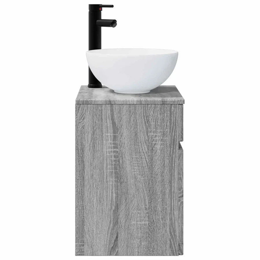 Meuble de lavabo mural Sonoma gris 39 x 35 x 63 cm - 3