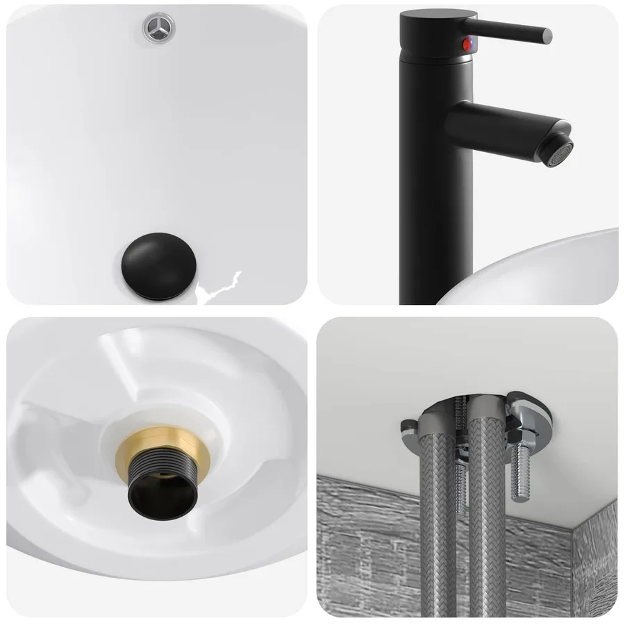 Meuble de lavabo mural Sonoma gris 39 x 35 x 63 cm - 6