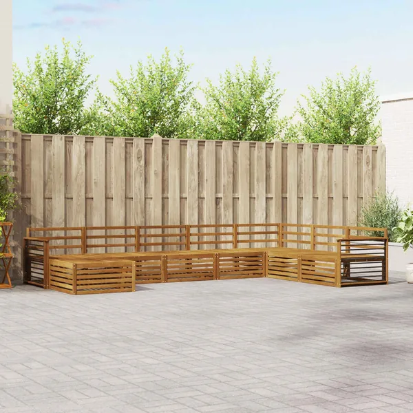 Ensembles de canapés 8 pcs Naturel Bois d'Acacia Massif