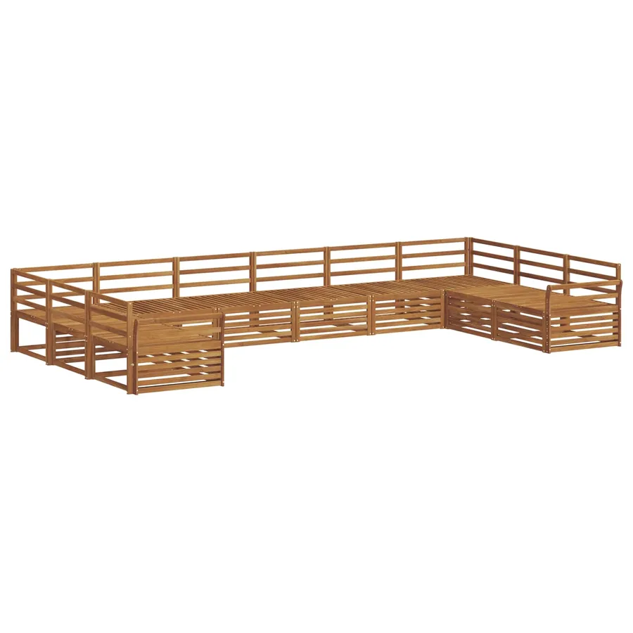 Ensembles de canapés 9 pc Naturel Bois d'Acacia Massif - 2