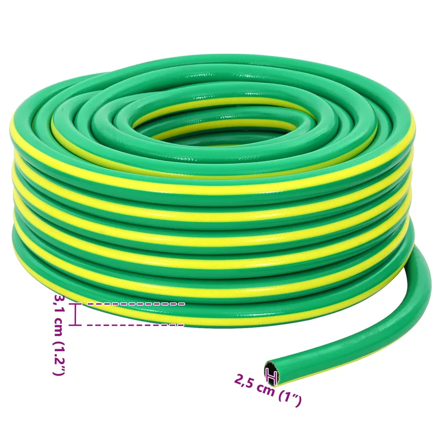 Tuyau de jardin 5 couches Vert et jaune 1" 10 m PVC - 6