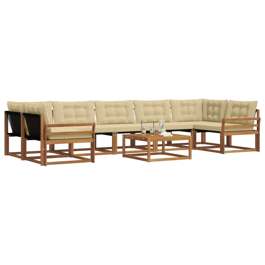 Ensemble de canapés d'extérieur 8 pcs Naturel et Beige - 3