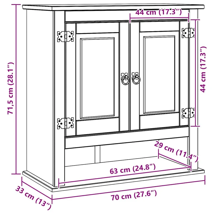 Armoire suspendue Corona Blanc 70 x 33 x 71,5 cm - 10