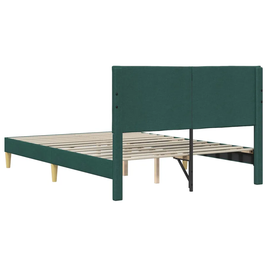 Cadre de lit avec tête de lit Vert foncé 120 x 190 cm Tissu - 6