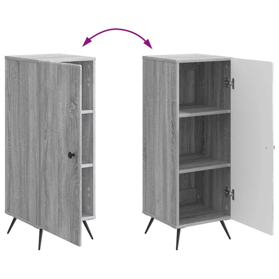 Buffet Sonoma gris 33 x 34,5 x 90 cm Bois d'ingénierie - 11