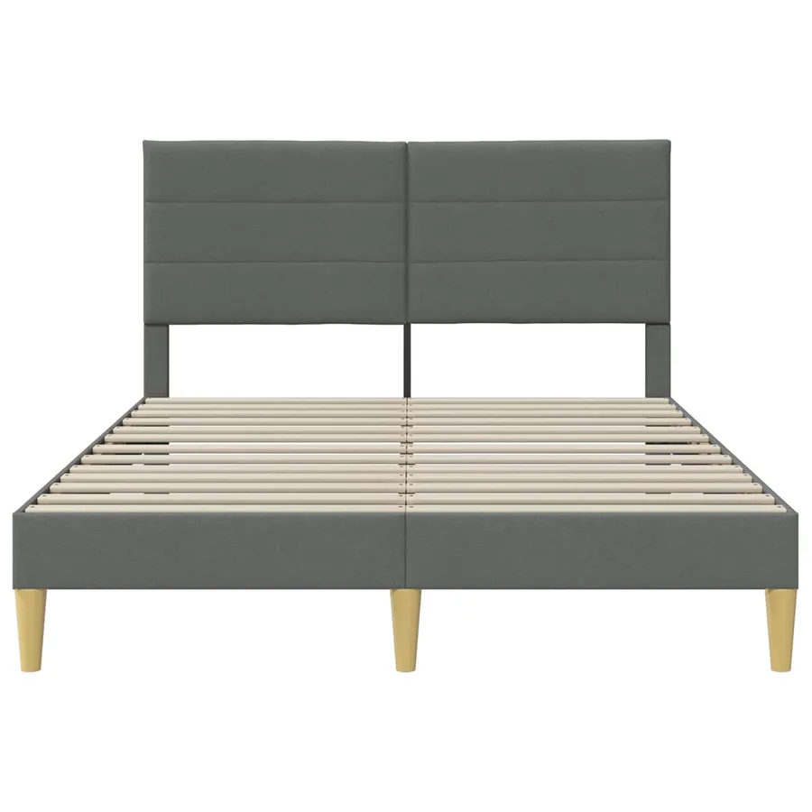 Cadre de lit avec tête de lit Gris foncé 120 x 190 cm Tissu - 4
