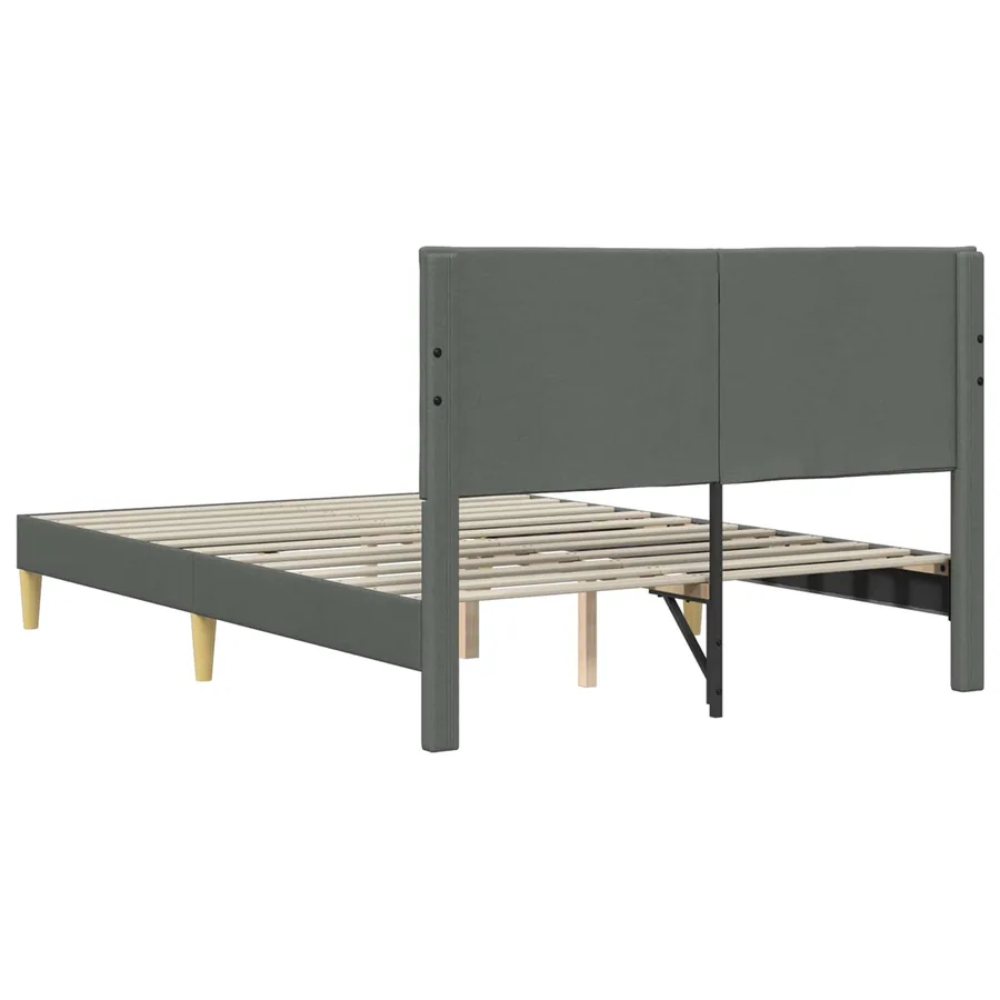 Cadre de lit avec tête de lit Gris foncé 120 x 190 cm Tissu - 6