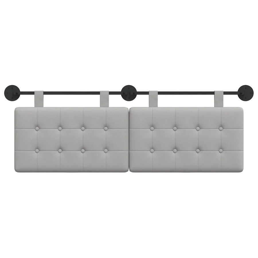 Tête de lit suspendue Gris nuage tissu - 5