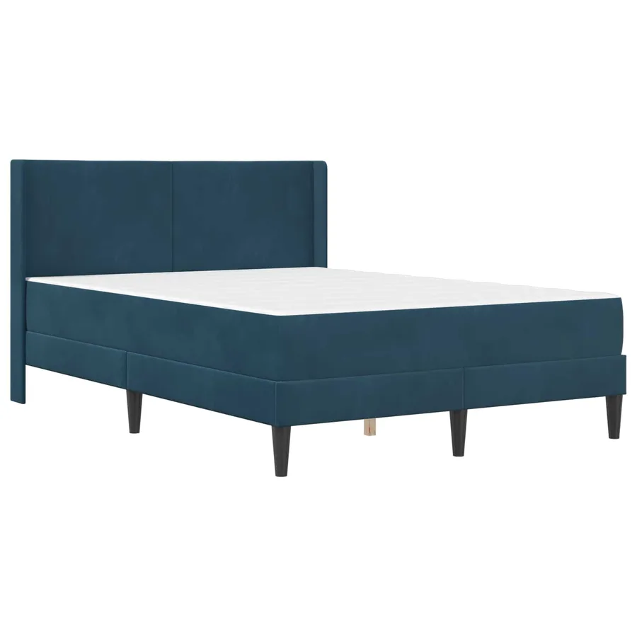 Cadre de lit avec matelas Bleu 120 x 200 cm Velours - 3
