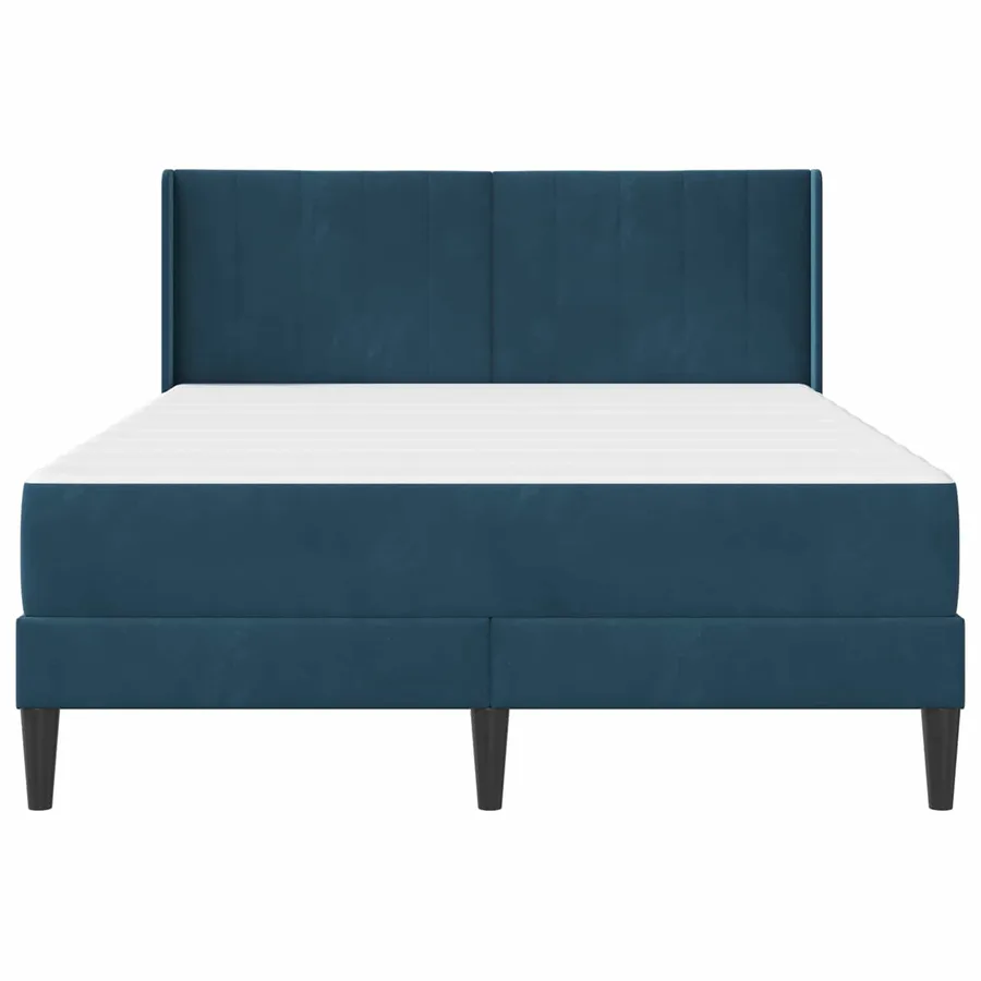 Cadre de lit avec matelas Bleu 120 x 200 cm Velours - 6