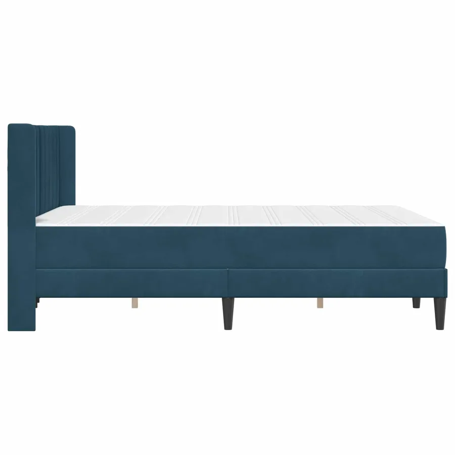 Cadre de lit avec matelas Bleu 120 x 200 cm Velours - 7