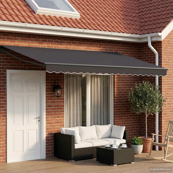 Auvent rétractable électrique Anthracite 4 x 2 m