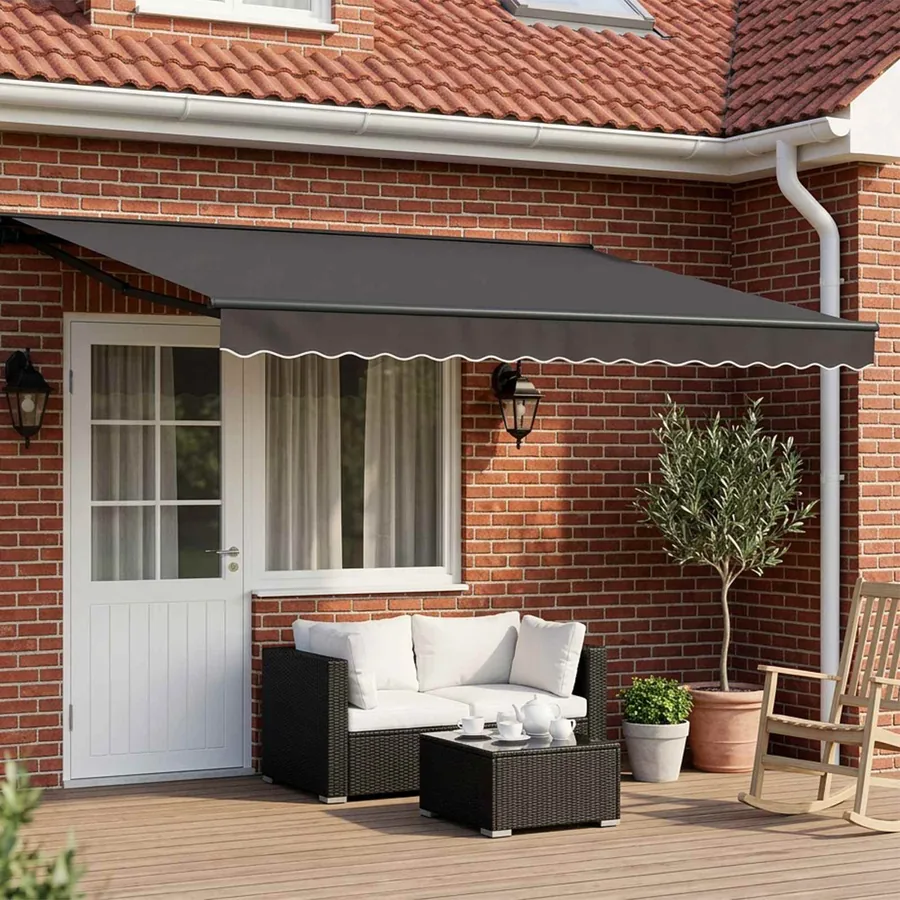 Auvent rétractable électrique Anthracite 4 x 2 m