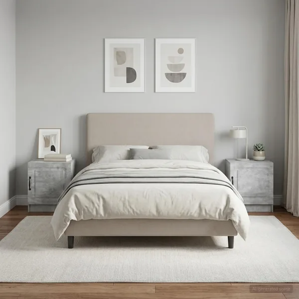 Cabinet de chevet 2 pcs Gris béton 43 x 34,5 x 47 cm