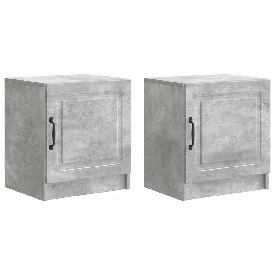 Cabinet de chevet 2 pcs Gris béton 43 x 34,5 x 47 cm - 2