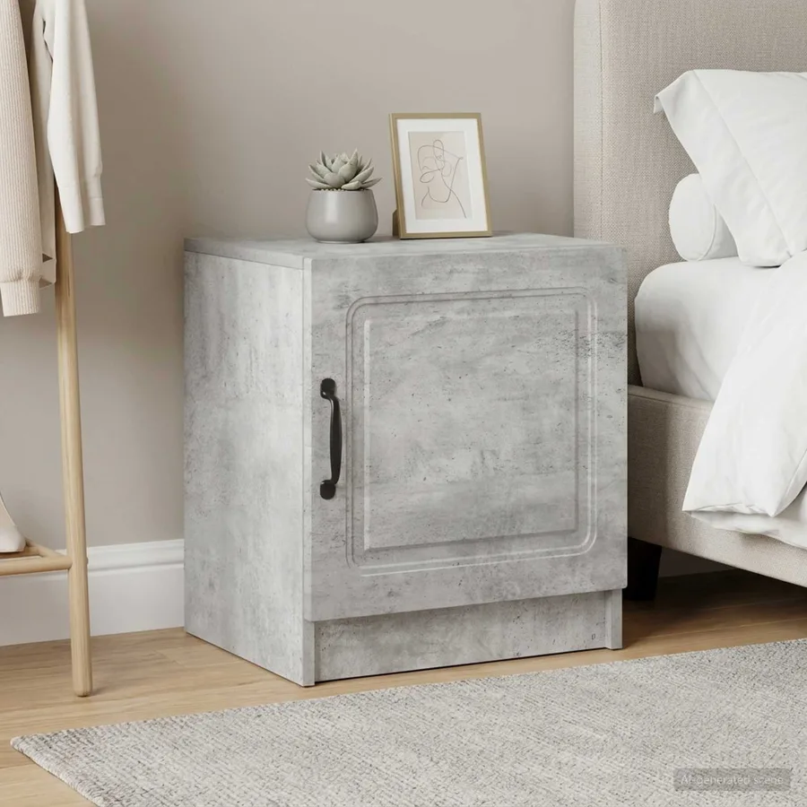 Cabinet de chevet 2 pcs Gris béton 43 x 34,5 x 47 cm - 4