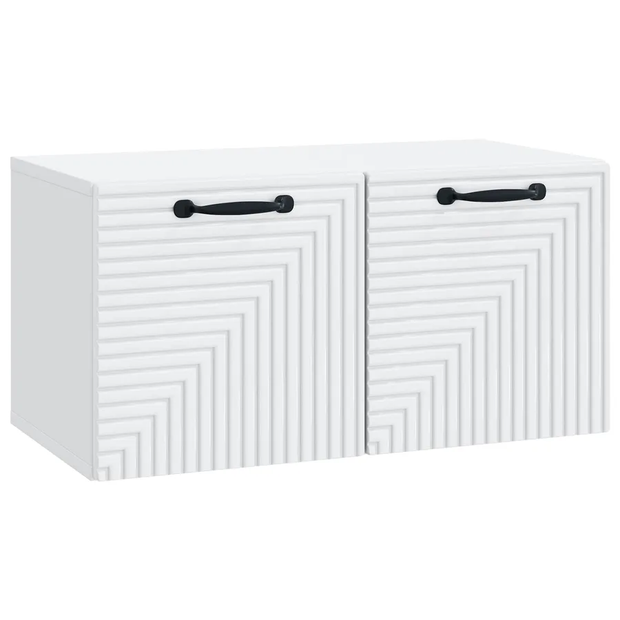 Meuble TV mural Blanc 59,5 x 31 x 30 cm Bois d'ingénierie - 2