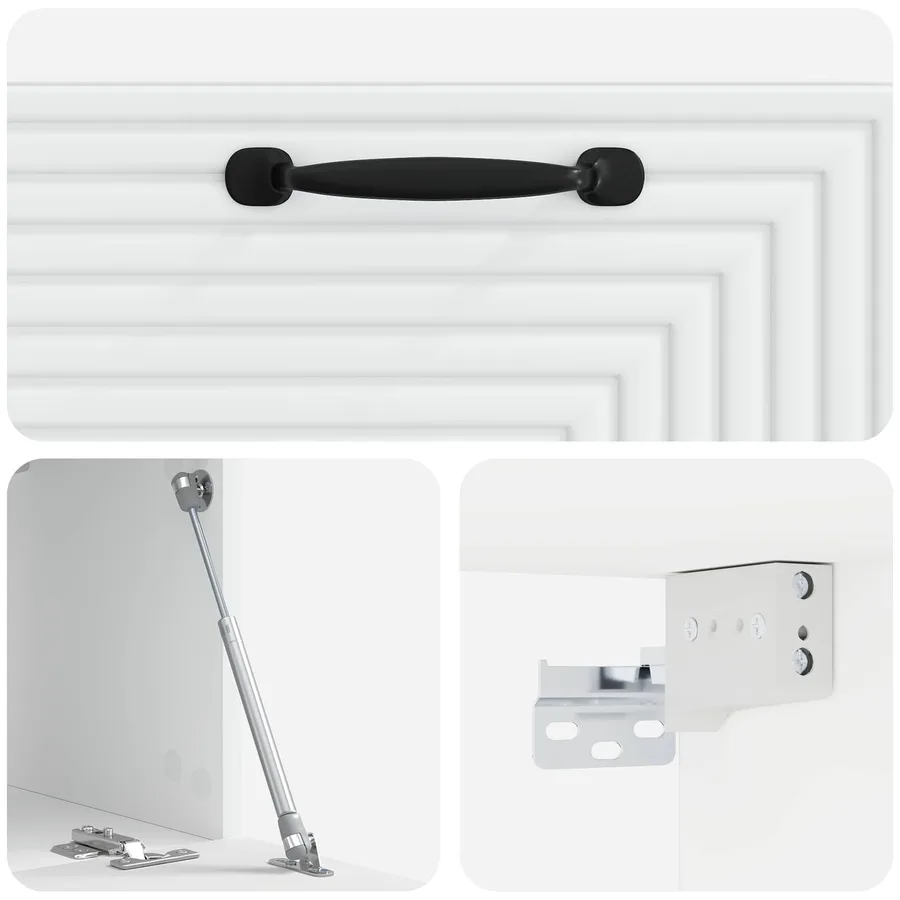 Meuble TV mural Blanc 59,5 x 31 x 30 cm Bois d'ingénierie - 9
