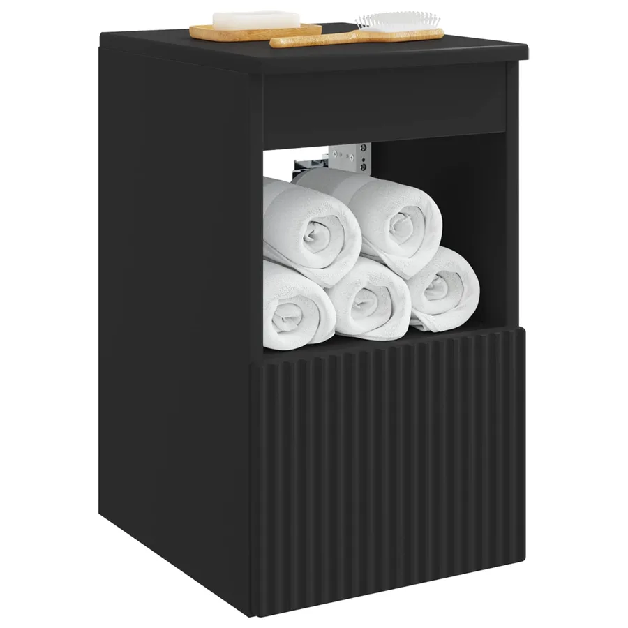 Armoire de salle de bain Noir 30 x 44,5 x 50 cm - 3