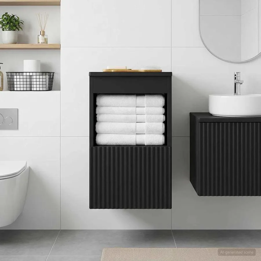 Armoire de salle de bain Noir 30 x 44,5 x 50 cm - 4