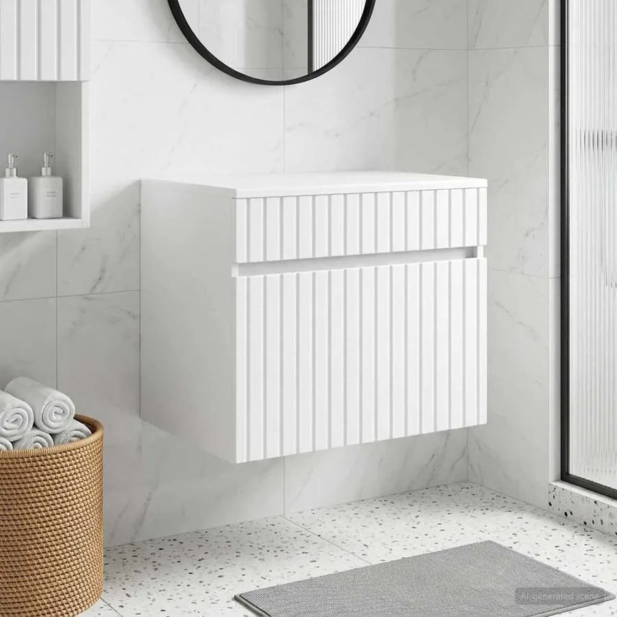 Cabinet de Salle de Bain Mural Blanc 59 x 44,5 x 50 cm