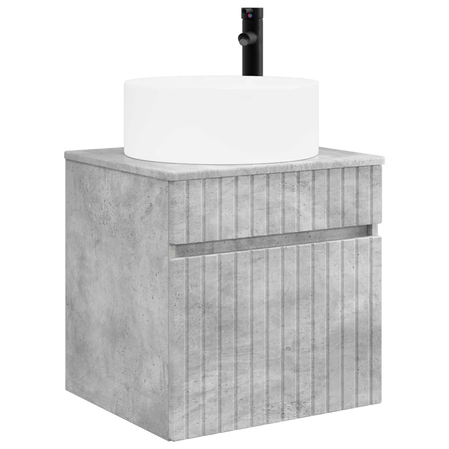 Ensemble d'armoire de salle de bain 4 pcs Gris béton - 5