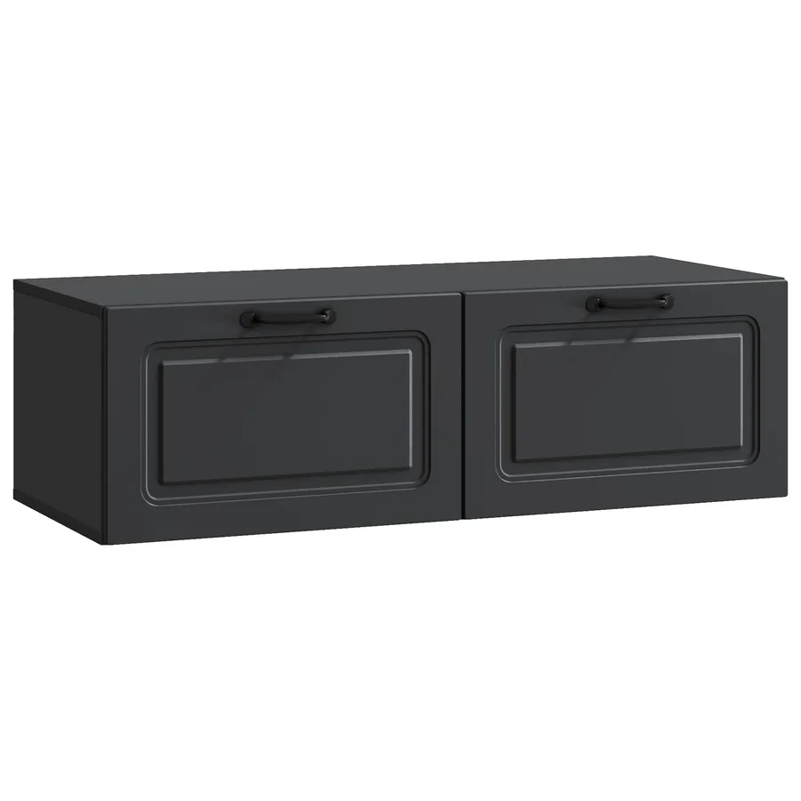 Meuble TV mural Noir 98 x 41 x 30 cm Bois d'ingénierie - 2