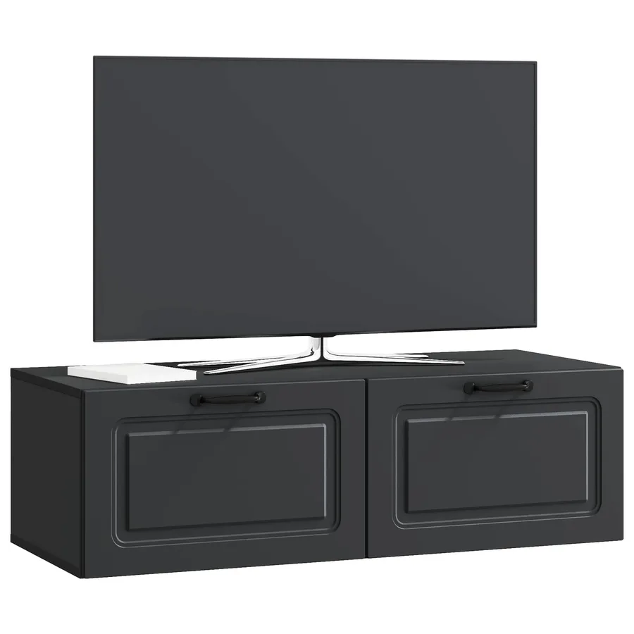 Meuble TV mural Noir 98 x 41 x 30 cm Bois d'ingénierie - 3