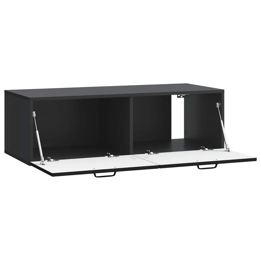 Meuble TV mural Noir 98 x 41 x 30 cm Bois d'ingénierie - 5