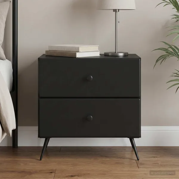 Cabinet de chevet Noir 62 x 34,5 x 47,5 cm Bois d'ingénierie