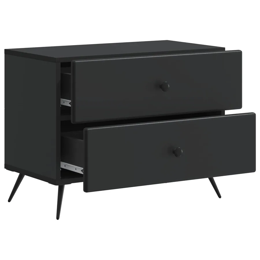Cabinet de chevet Noir 62 x 34,5 x 47,5 cm Bois d'ingénierie - 4