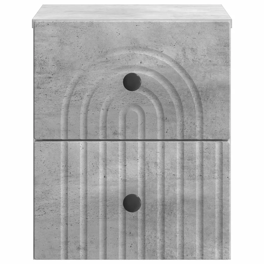 Cabinet de chevet mural Gris béton 33 x 34,5 x 40 cm - 5