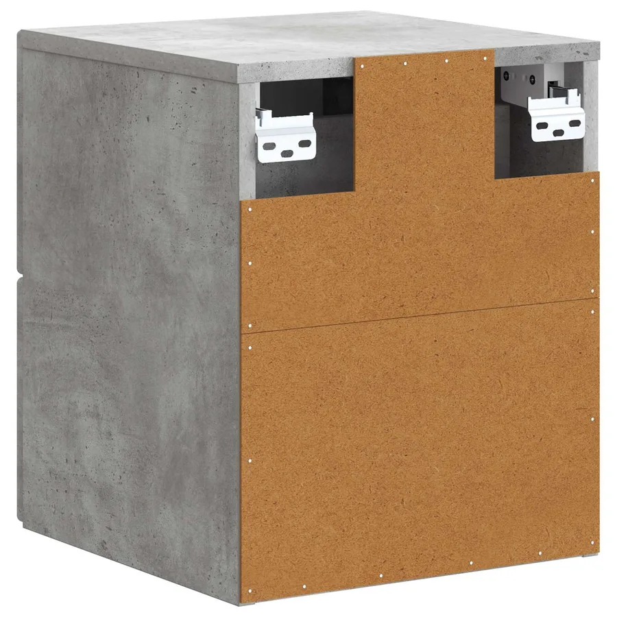 Cabinet de chevet mural Gris béton 33 x 34,5 x 40 cm - 7