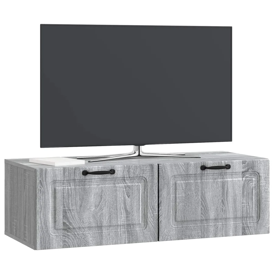 Meuble TV mural Sonoma gris 98 x 41 x 30 cm Bois d'ingénierie - 3