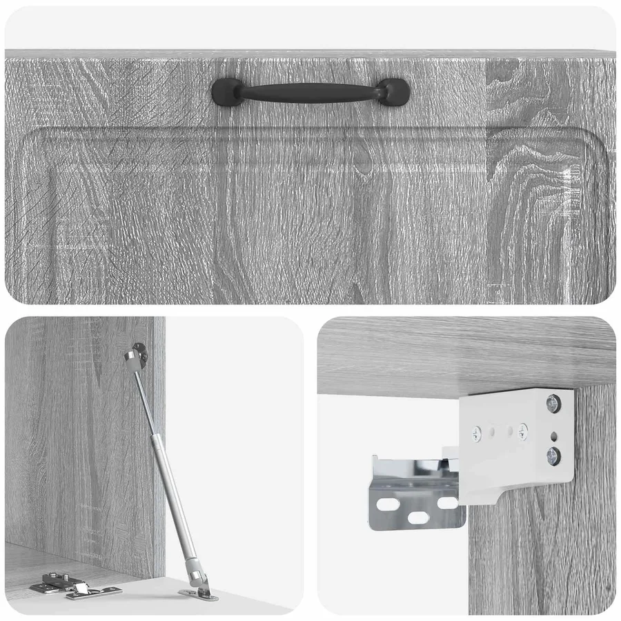 Meuble TV mural Sonoma gris 98 x 41 x 30 cm Bois d'ingénierie - 9