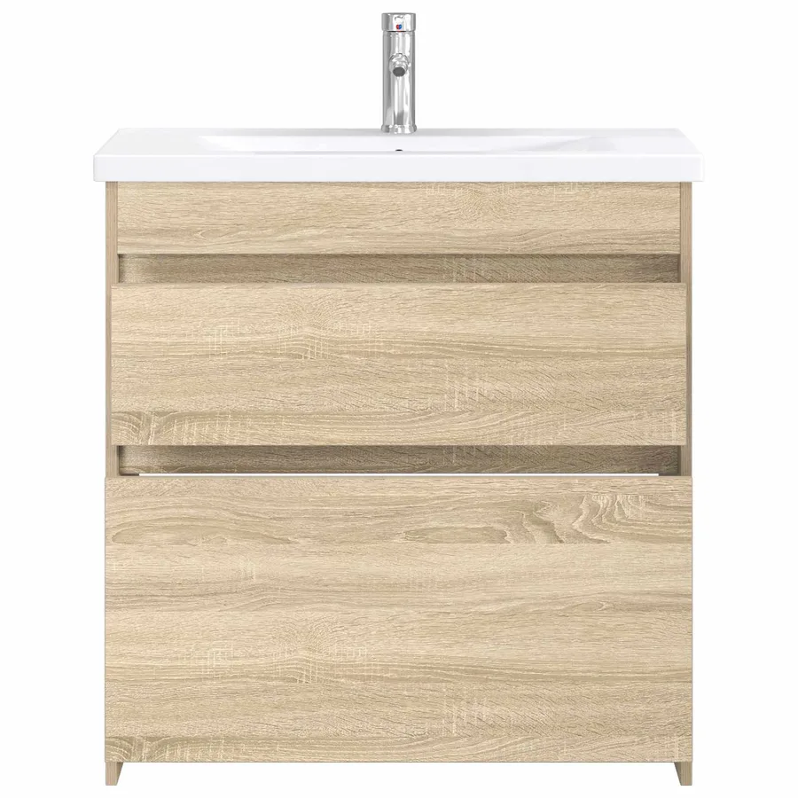Ensemble de mobilier de salle de bain Chêne Sonoma - 3