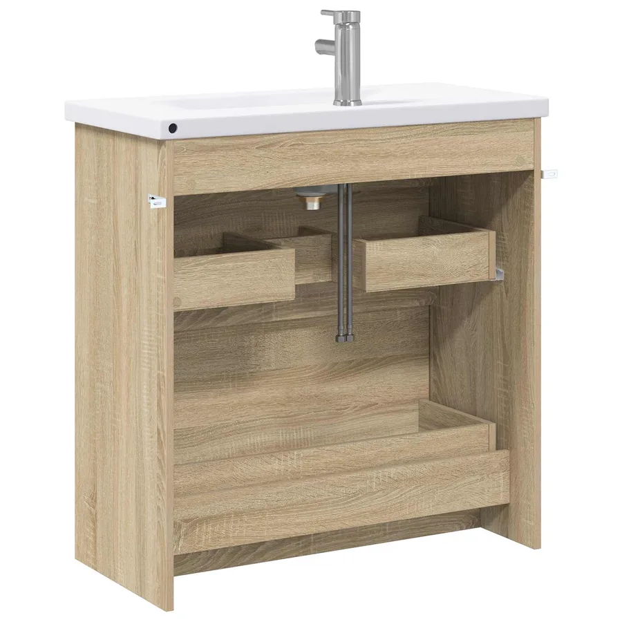 Ensemble de mobilier de salle de bain Chêne Sonoma - 7