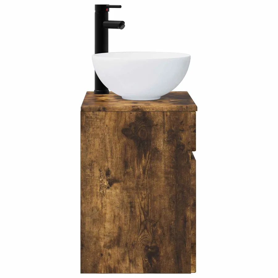 Meuble de lavabo mural Chêne fumé 39 x 41 x 64,5 cm - 3