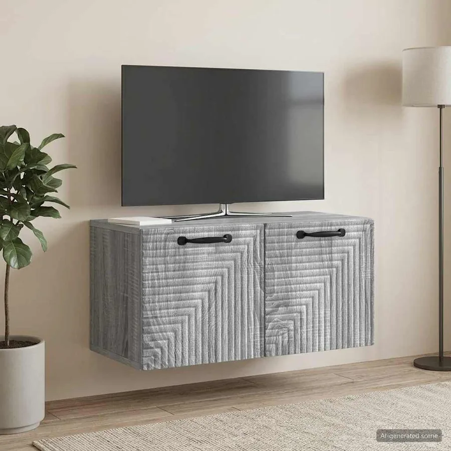 Meuble TV mural Sonoma gris 59,5 x 31 x 30 cm Bois d'ingénierie