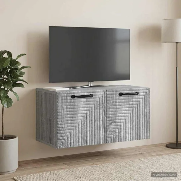 Meuble TV mural Sonoma gris 59,5 x 31 x 30 cm Bois d'ingénierie