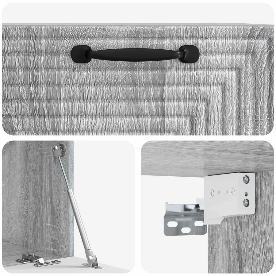 Meuble TV mural Sonoma gris 59,5 x 31 x 30 cm Bois d'ingénierie - 9