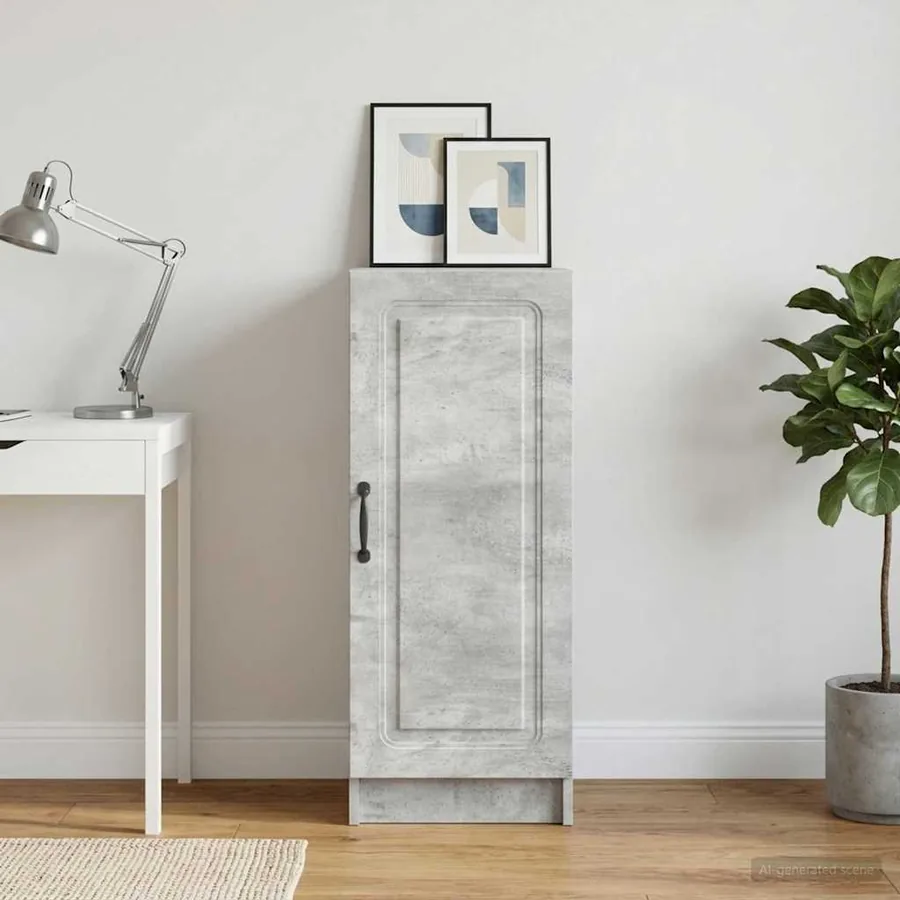 Buffet Gris béton 33 x 34,5 x 87 cm Bois d'ingénierie
