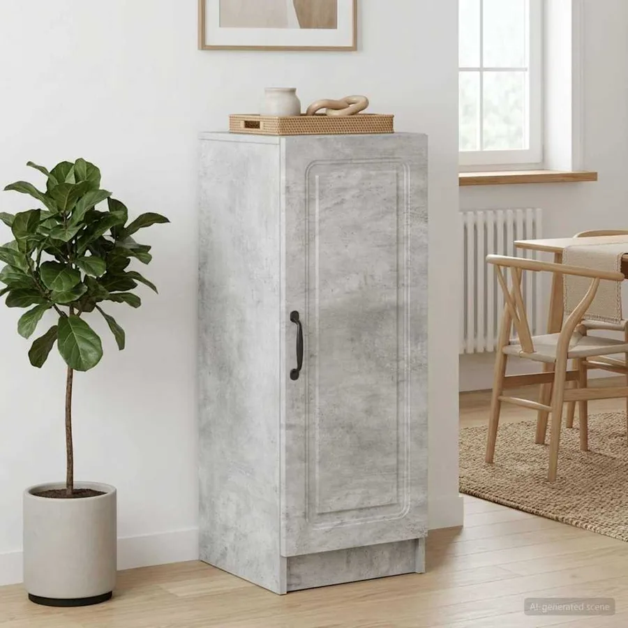 Buffet Gris béton 33 x 34,5 x 87 cm Bois d'ingénierie - 4