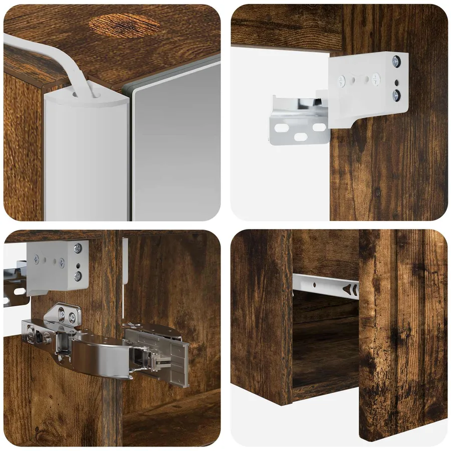 Ensemble d'armoire de salle de bain 5 pcs Chêne fumé - 9