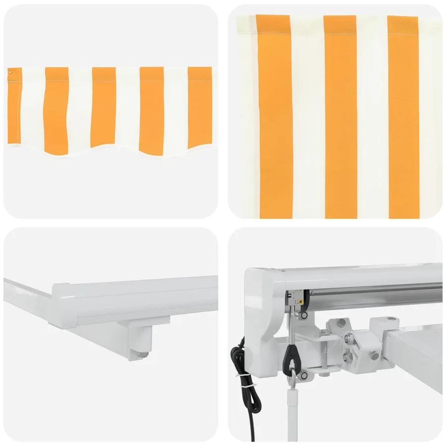 Auvent rétractable électrique Jaune et blanc 3,5 x 2 m - 7