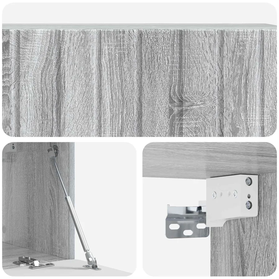 Meuble TV mural 98 x 31 x 30 cm Sonoma gris Bois d'ingénierie - 9