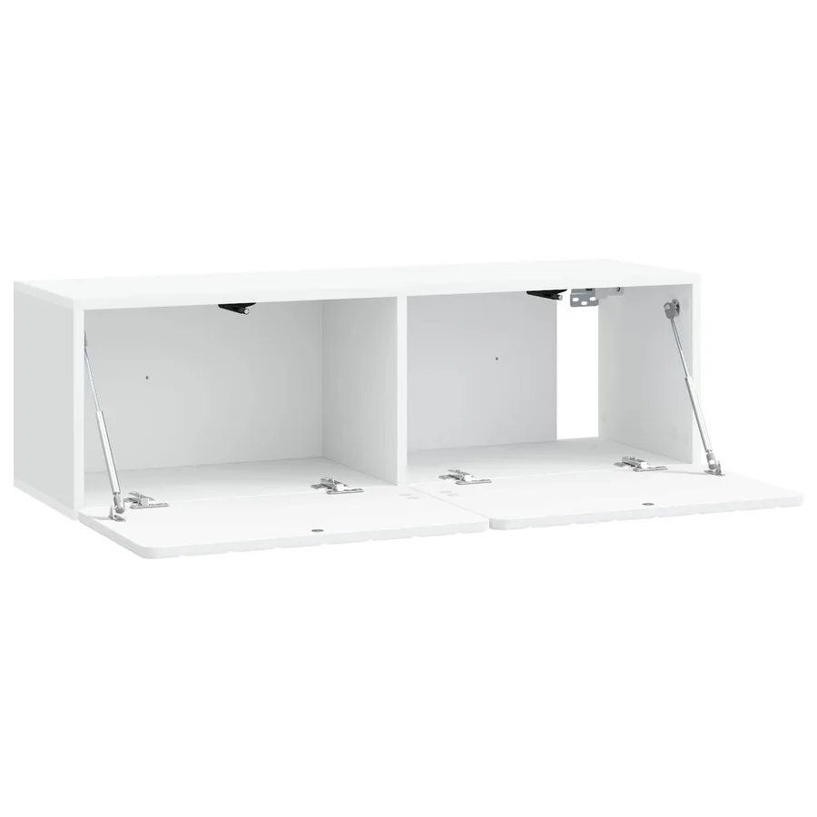 Meuble TV mural 98 x 31 x 30 cm Blanc Bois d'ingénierie - 4