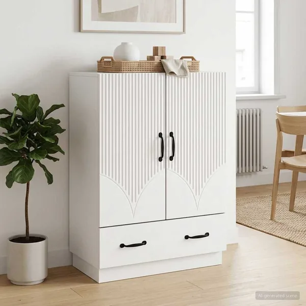 Buffet Blanc 66 x 34,5 x 92 cm Bois d'ingénierie