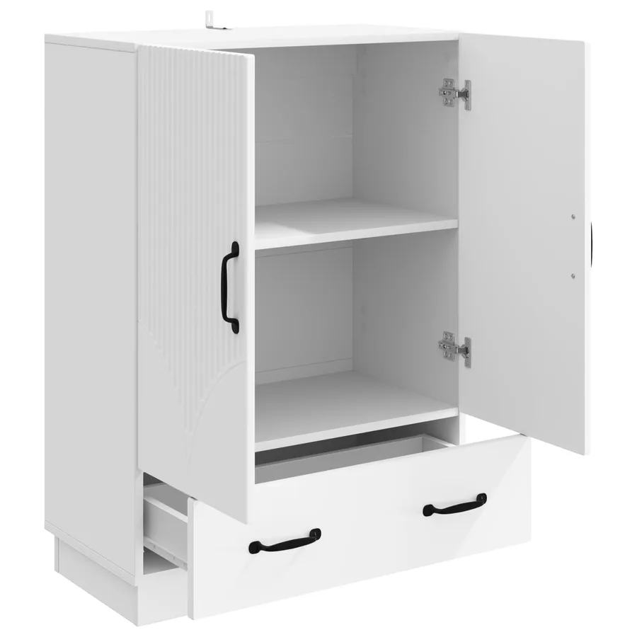 Buffet Blanc 66 x 34,5 x 92 cm Bois d'ingénierie - 4